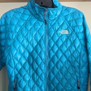 The North Face Thermoball Zip Up Blue Green Teal Jacket size M Eco Puff A7ZL